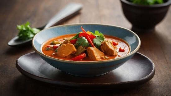 Curry rojo de pollo y verduras
